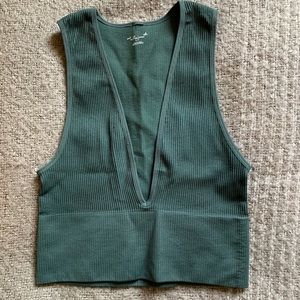 Urban Outfitters Forest Green Tank with Deep V-Neck
